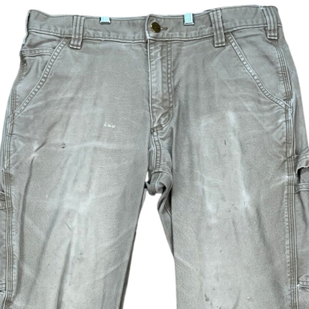 Carhartt Rugged Flex Pants Men 33x32‎ Gray Straight Leg Cargo Relaxed Distressed - Picture 2 of 16